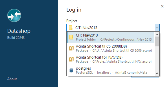 The project list