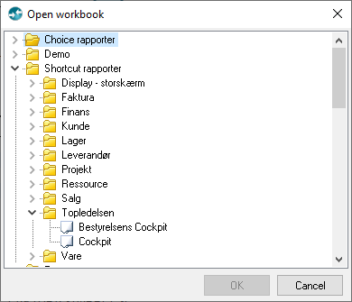 Datashop Workbook opening window lets user choose workbook to open if no startup workbook is defined
