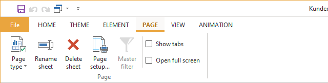 The PAGE tab