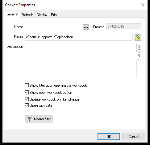 Workbook Properties, General tab