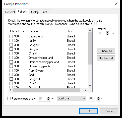 Workbook Properties, Refresh tab