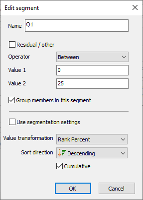 Segmentation segment editor