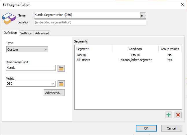 Custom segmentation editor