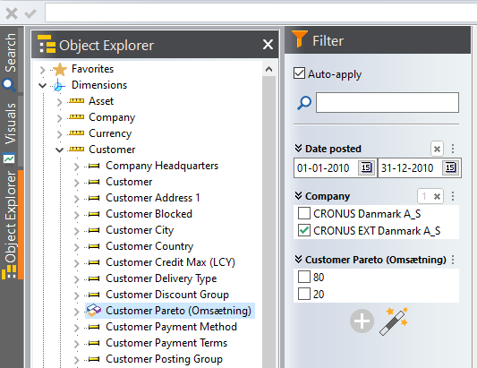 Drag-drop segmentation to Filter Panel