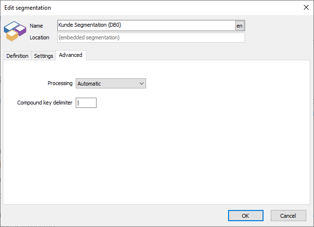 Segmentation advanced settings