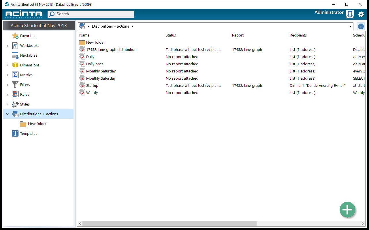 The Distributions + actions folder