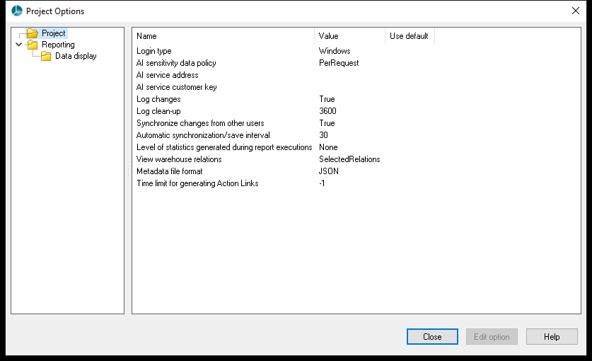 Project Options