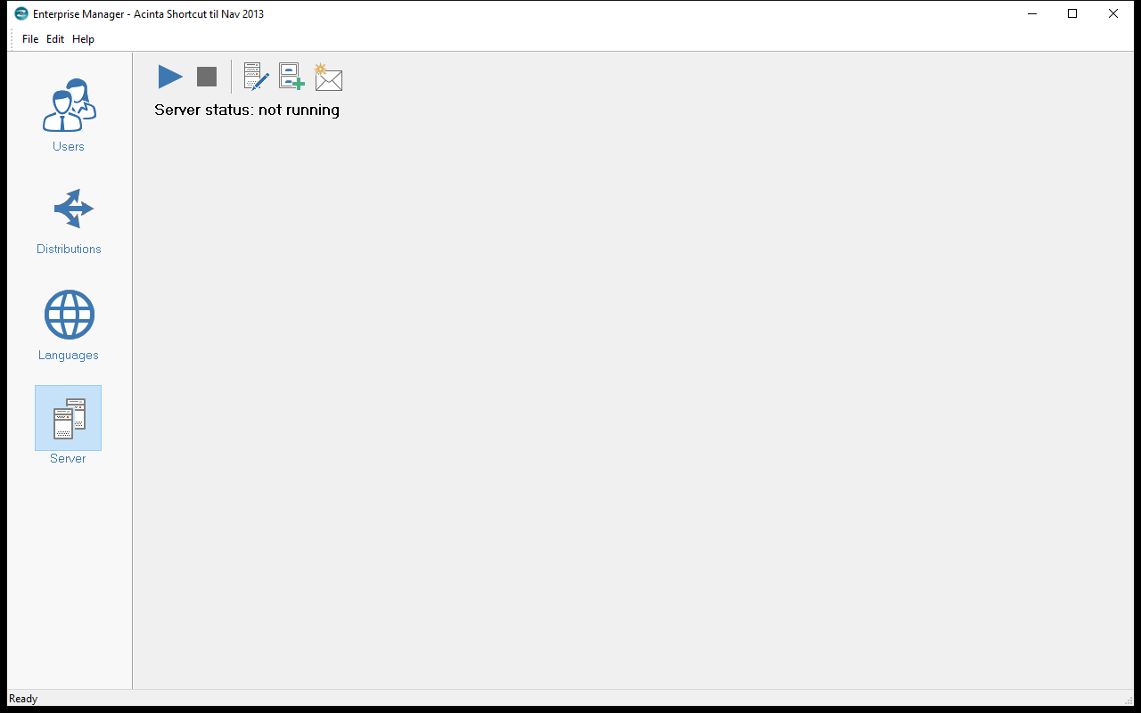 The Server page